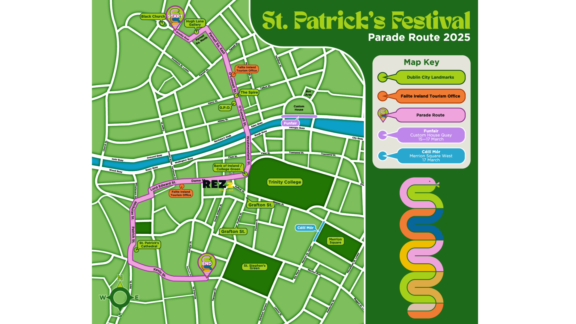 st patricks day parade route dublin